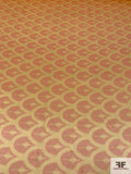Art Deco Shields Printed Silk Charmeuse - Peach / Macaroon Yellow