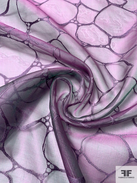 Purple Wine Embroidered Organza Silk 143 Fabric main image 1