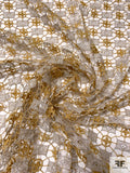 Geometric Metallic Lightweight Guipure Lace - Gold / Silver