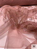 Marchesa Floral Embroidered Tulle - Dusty Rose / Gold
