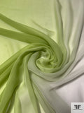 Ombré Printed Silk Chiffon - Lime / Light Grey