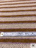 Italian Striped Wool Blend Boucle Jacket Weight - Ochre / Dusty Lavender / Beige / Black