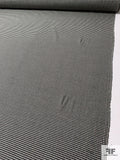 Italian Reversible Small Houndstooth Wool Jacket Weight Tweed - Black / Dusty Ivory