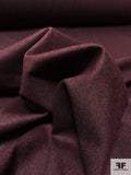 Italian Solid Fine Wool Blend Stretch Suiting - Burgundy