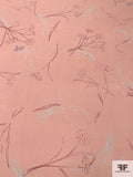 Wispy Floral Printed Silk Georgette - Dusty Pink / Cranberry / Seafoam