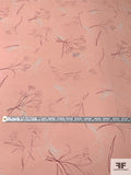 Wispy Floral Printed Silk Georgette - Dusty Pink / Cranberry / Seafoam