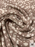 Ditsy Floral Printed Silk Georgette - Dark Taupe / Light Cream