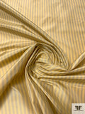 Vertical Striped Yarn-Dyed Silk Taffeta - Soft Yellow / Grey