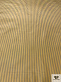 Vertical Striped Yarn-Dyed Silk Taffeta - Soft Yellow / Grey