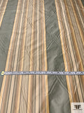 Vertical Striped Yarn-Dyed Silk Taffeta - Tans / Beige / Dusty Seafoam
