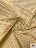 Gingham Check Yarn-Dyed Silk Taffeta - Soft Yellow / Grey / Tan