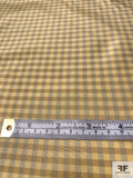 Gingham Check Yarn-Dyed Silk Taffeta - Soft Yellow / Grey / Tan