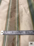 Vertical Striped Yarn-Dyed Silk Taffeta - Tan / Dusty Seafom / Seafoam / Ivory