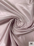 Vertical Striped Yarn-Dyed Silk Taffeta - Dusty Lilac / Off-White
