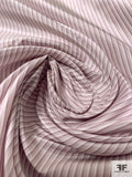 Vertical Striped Yarn-Dyed Silk Taffeta - Dusty Lilac / Off-White