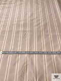 Vertical Striped Yarn-Dyed Silk Taffeta - Dusty Lilac / Ivory