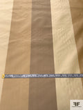 Vertical Striped Yarn-Dyed Silk Taffeta - Cream / Tans