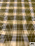 Plaid Yarn-Dyed Silk Taffeta - Army Green / Beige / Grey