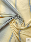 Vertical Striped Yarn-Dyed Silk Taffeta - Sky Blue / Eggnog
