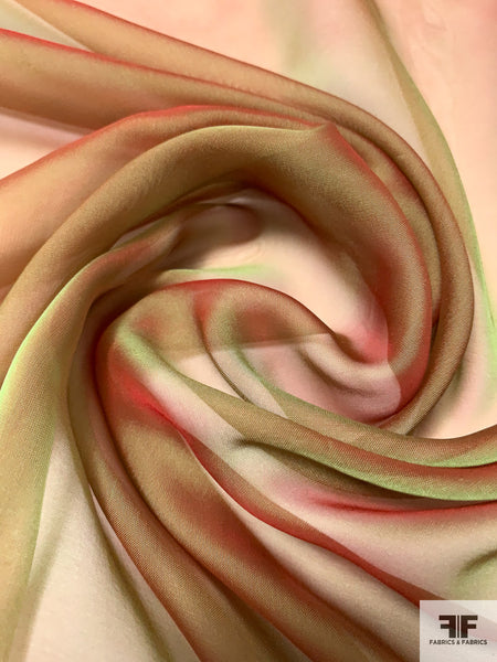 Firey Red Iridescent Silk Chiffon main image 0