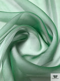 Iridescent Silk Chiffon - Icy Emerald Green
