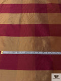 Plaid Yarn-Dyed Silk Shantung - Maroon / Antique Golds