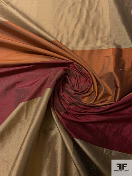 Rusty Gold Metallic Shantung Silk Fabric main image 0