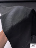 Italian Checkered-Weave Silk Faille - Black