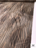 Exotic Striations Warp Printed Polyester Taffeta - Tan / Brown / Black