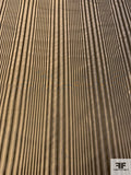 Multisize Vertical Striped Silk Taffeta - Brassy Brown / Tan