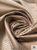 Gingham Check and Ottoman Patched Silk Taffeta - Chamoisee Tan / Beige