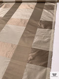 Gingham Check and Ottoman Patched Silk Taffeta - Chamoisee Tan / Beige