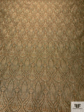Regal Paisley Woven Jacquard Silk Brocade - Champagne Gold / Olive / Muted Copper