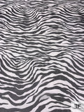 Tiger Printed Silk Chiffon - Black / Silk-White