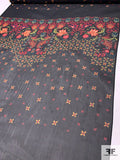 Exotic Printed Silk Chiffon Panel - Red / Teal / Yellow / Green / Black