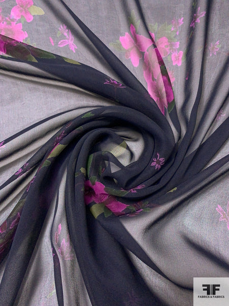 NEW Princess Charmayanne 100% Silk Organza Jewel Blue & Magenta