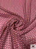 Ditsy Jagged Leaf Printed Silk Chiffon - Berry / Pink / Black / Turmeric
