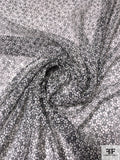 Web Clustered Printed Silk Chiffon - Black / Off-White