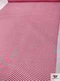 Horizontal Printed Crinkled Silk Chiffon - Bright Pink / Ivory