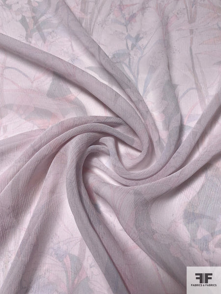 Dusty Pink Silk Heavy Crinkled Chiffon HCD-003 Fabric