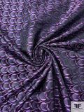 Circular Link Silk Necktie Jacquard Brocade - Purple / Black