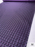 Circular Link Silk Necktie Jacquard Brocade - Purple / Black