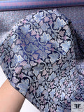 Floral Vines Silk Necktie Jacquard Brocade - Navy / Orchid / Soft Blue / Grey
