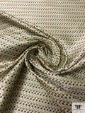 Ditsy Geometric Silk Necktie Jacquard Brocade - Earth Tones / Brown