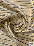 Fine Plaid Silk Necktie Jacquard Brocade - Yellow / Black / White / Perwinkle