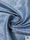 Micro-Woven Silk Necktie Jacquard Brocade - Blue / Black / Silver