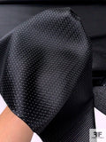 Chevron Lurex Dot Silk Necktie Jacquard Brocade - Black / Silver