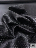 Chevron Lurex Dot Silk Necktie Jacquard Brocade - Black / Silver