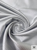 Chevron Lurex Dot Silk Necktie Jacquard Brocade - Light Grey / Silver