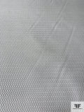 Chevron Lurex Dot Silk Necktie Jacquard Brocade - Light Grey / Silver